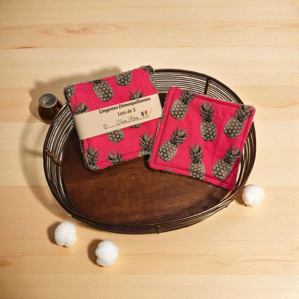 Lingettes démaquillantes ananas par 5